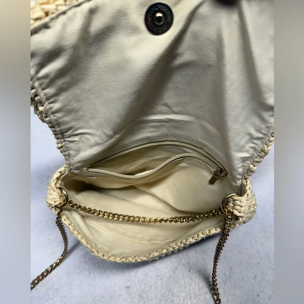 Loft Cream Straw Cross Body Bag‎
